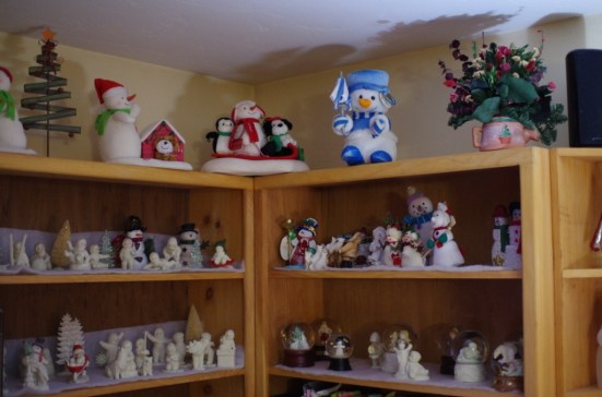 Part of my mom's snowman and snow baby collection