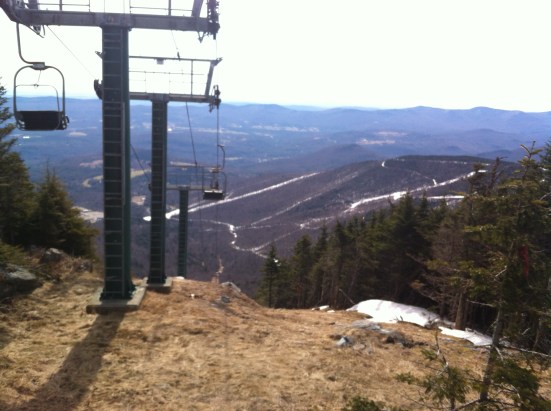 10 AM Snack Break at the Summit of Castlerock Peak - Elev 3812  Sadly not enough snow to ski down from here.