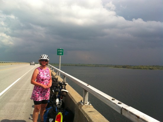 Crossing back into Vermont on the Rouses Point Causeway
